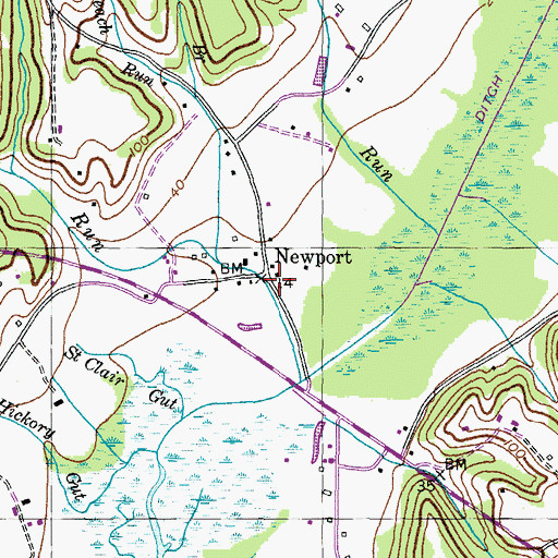 Topographic Map of Newport, MD