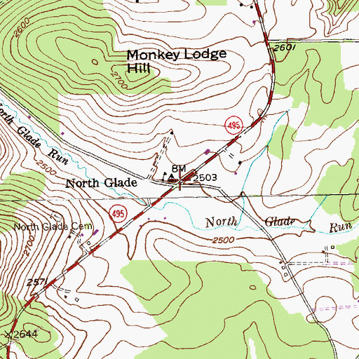 Topographic Map of North Glade, MD