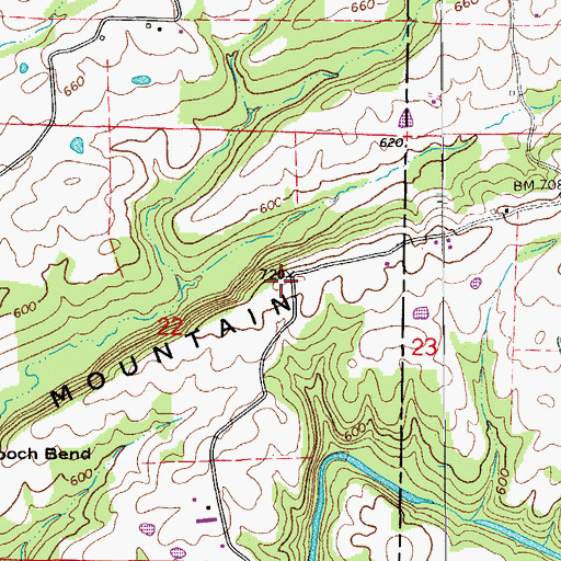 Topographic Map of White Oak Mountain, AR