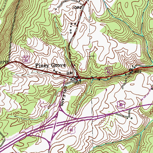 Topographic Map of Piney Grove, MD