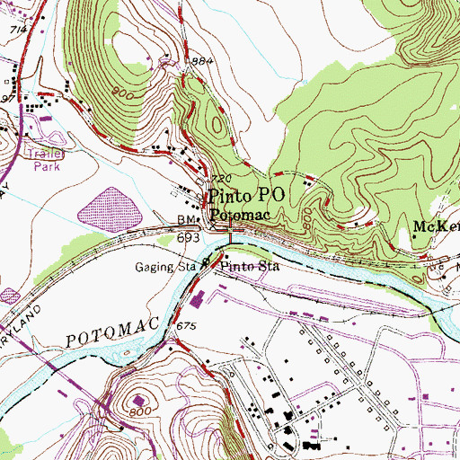 Topographic Map of Potomac, MD