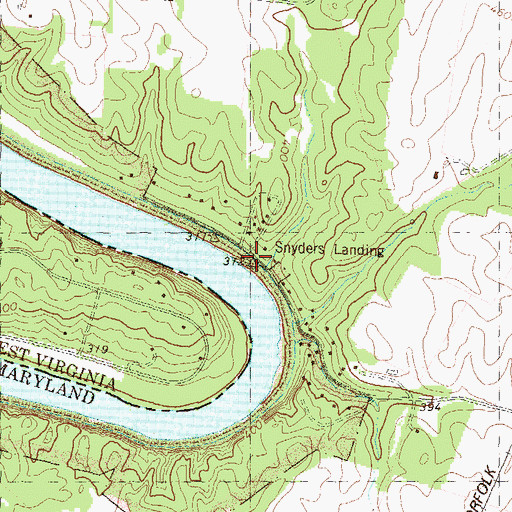 Topographic Map of Snyders Landing, MD