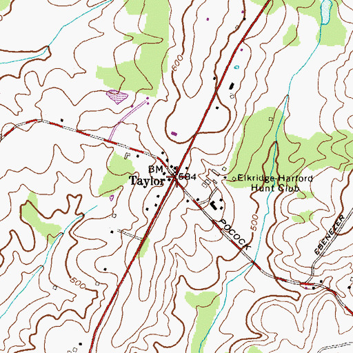Topographic Map of Taylor, MD
