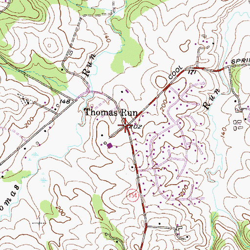 Topographic Map of Thomas Run, MD