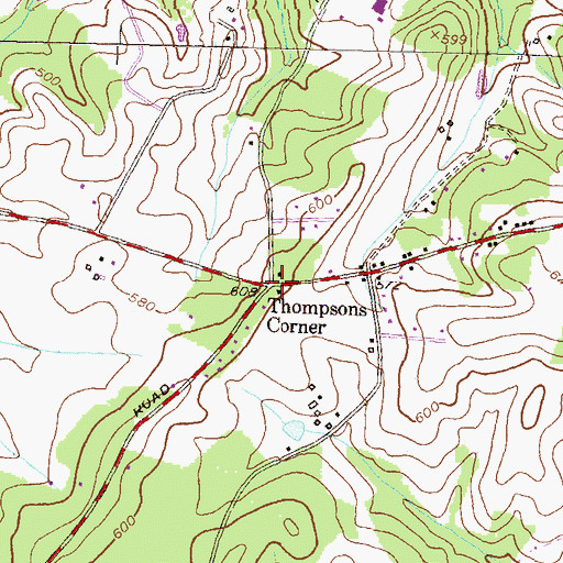 Topographic Map of Thompsons Corner, MD
