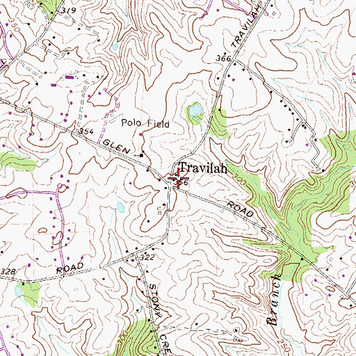 Topographic Map of Travilah, MD
