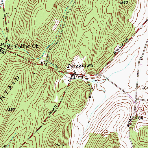 Topographic Map of Twiggtown, MD