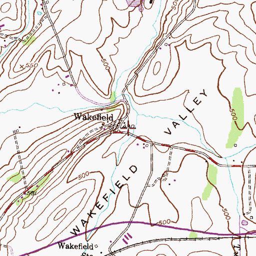 Topographic Map of Wakefield, MD