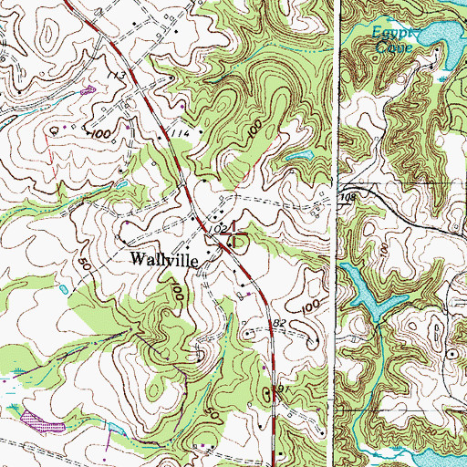Topographic Map of Wallville, MD