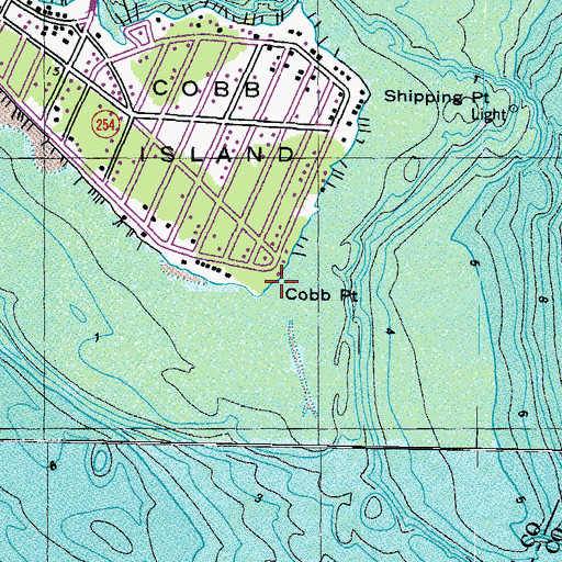 Topographic Map of Cobb Point, MD