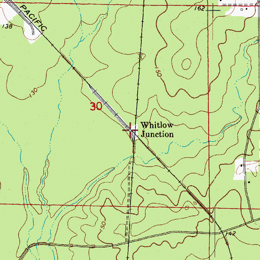 Topographic Map of Whitlow Junction, AR