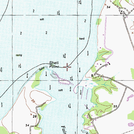 Topographic Map of Fairlee Creek, MD