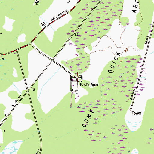Topographic Map of Fords Farm, MD