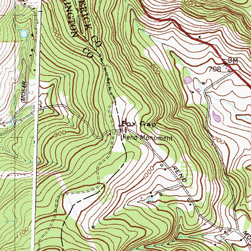 Topographic Map of Fox Gap, MD
