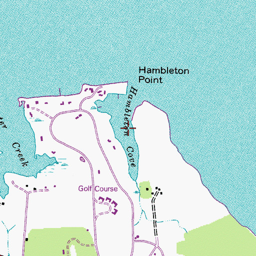 Topographic Map of Hambleton Cove, MD