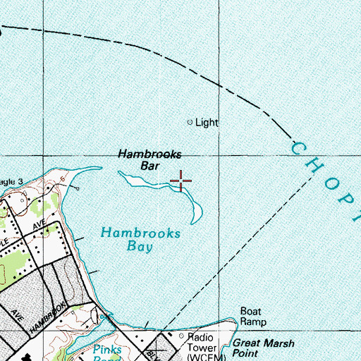 Topographic Map of Hambrooks Bar, MD