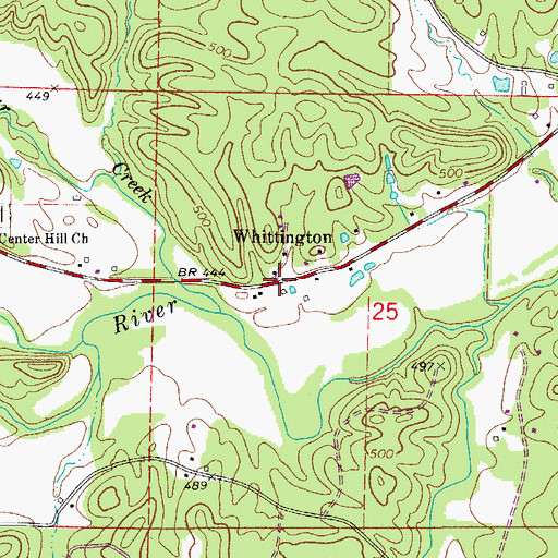 Topographic Map of Whittington, AR