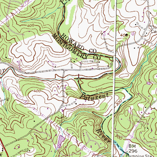 Topographic Map of Hawlings River, MD
