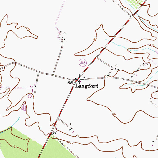 Topographic Map of Langford, MD