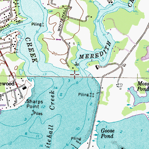 Topographic Map of Meredith Creek, MD