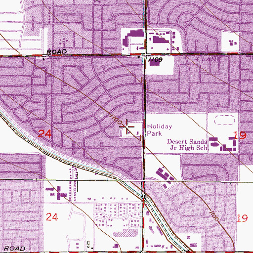 Topographic Map of Holiday Park, AZ