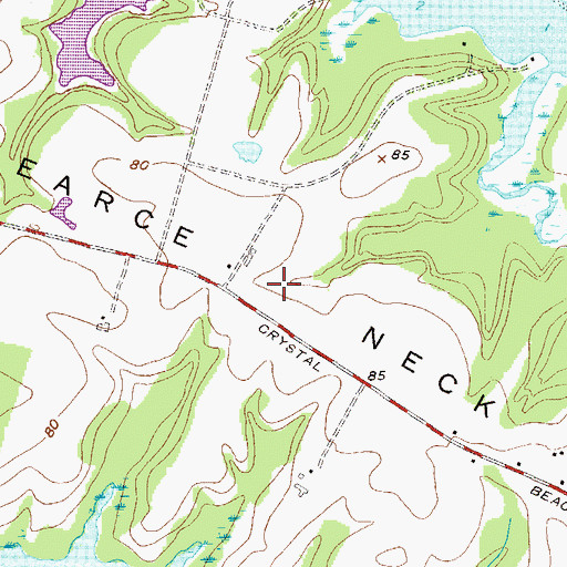 Topographic Map of Pearce Neck, MD