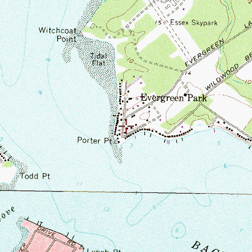 Topographic Map of Porter Point, MD