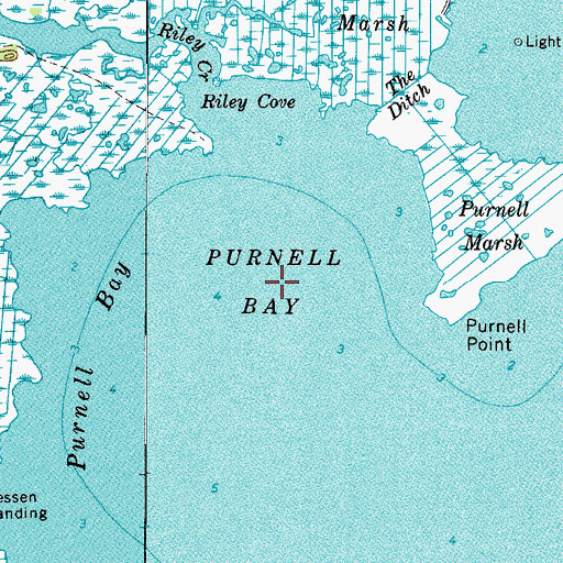 Topographic Map of Purnell Bay, MD