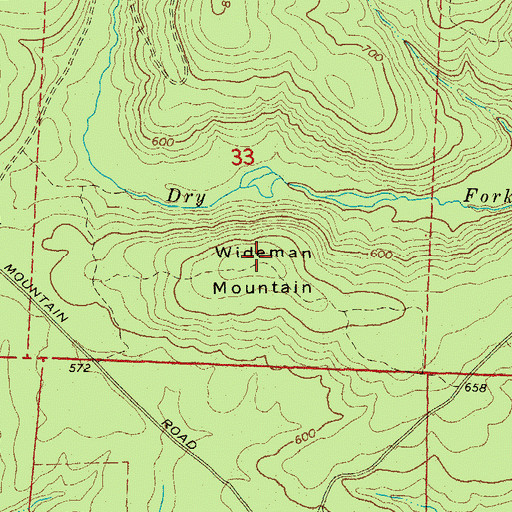 Topographic Map of Wideman Mountain, AR