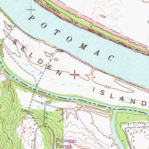 Topographic Map of Selden Island, MD