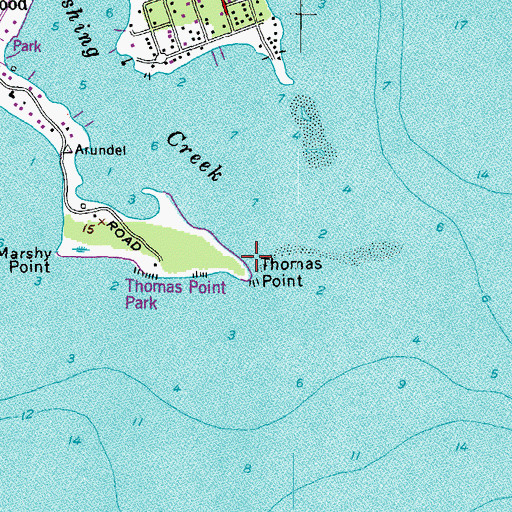 Topographic Map of Thomas Point, MD