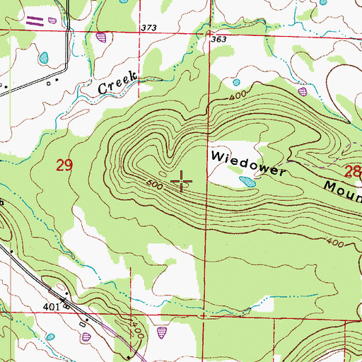Topographic Map of Wiedower Mountain, AR