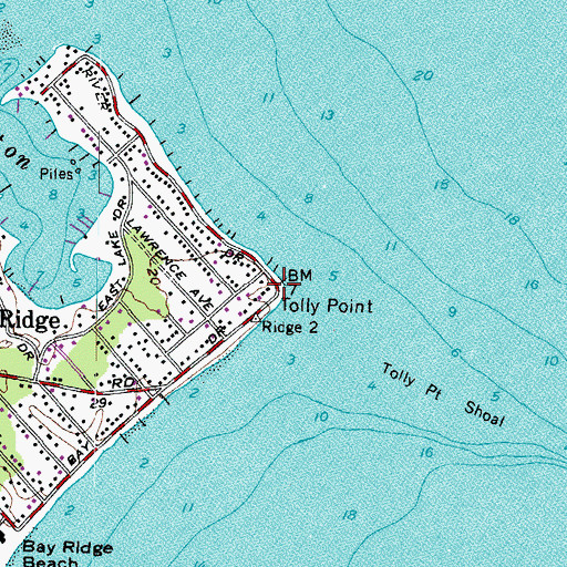 Topographic Map of Tolly Point, MD