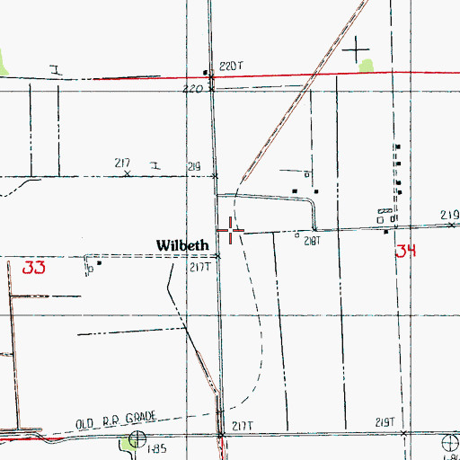 Topographic Map of Wilbeth, AR