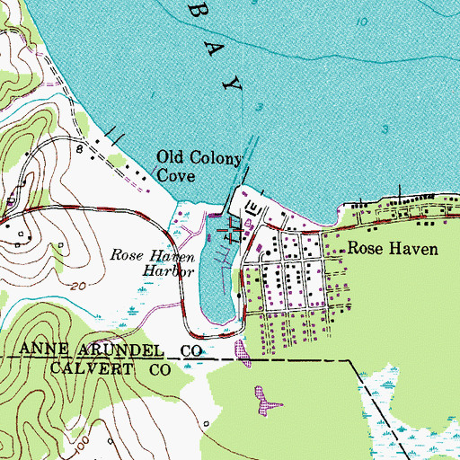 Topographic Map of Herrington Harbour, MD