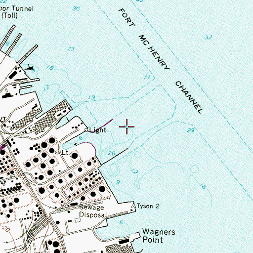 Topographic Map of Fort McHenry Anchorage, MD