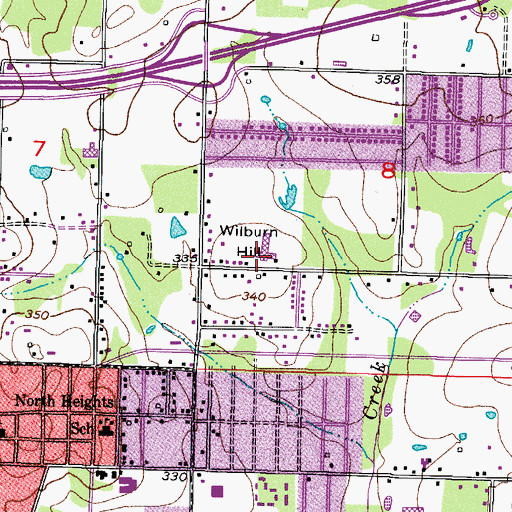Topographic Map of Wilburn Hill, AR
