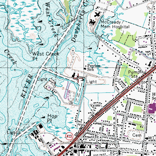 Topographic Map of Brick Kiln Channel, MD
