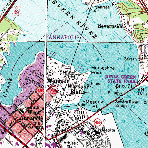 Topographic Map of Shady Lake, MD