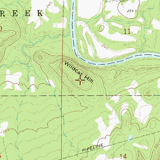 Topographic Map of Wildcat Hill, AR