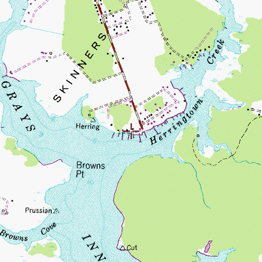 Topographic Map of Hills Point, MD