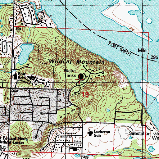 Topographic Map of Wildcat Mountain, AR