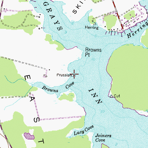 Topographic Map of Prussian Point, MD