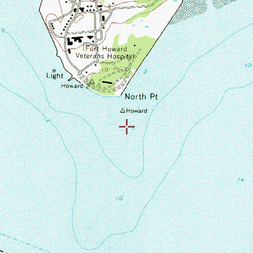 Topographic Map of North Shoal, MD