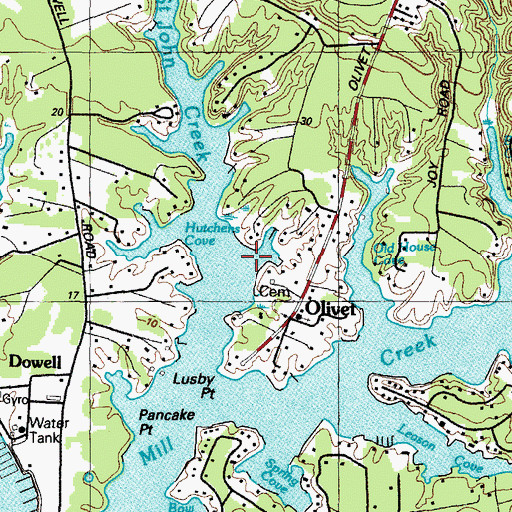 Topographic Map of Lusby Cove, MD