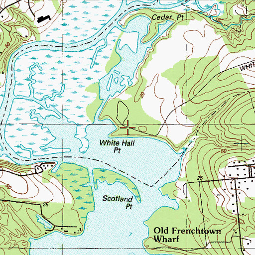 Topographic Map of White Hall Point, MD