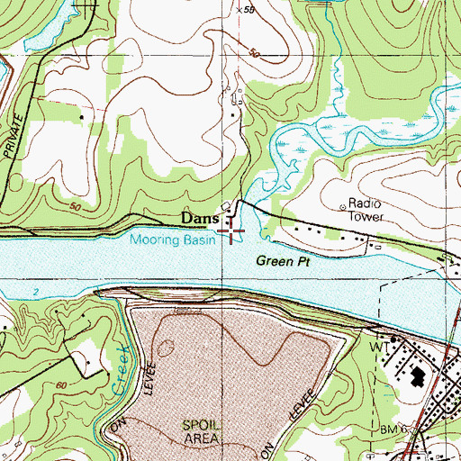 Topographic Map of Back Creek Mooring Basin, MD