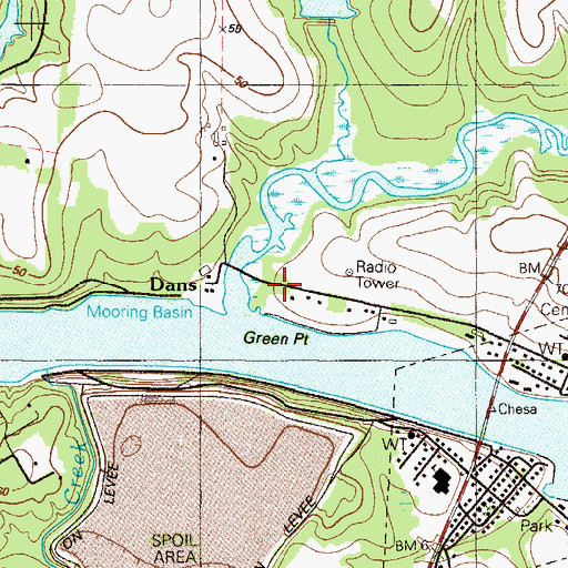 Topographic Map of Green Point, MD