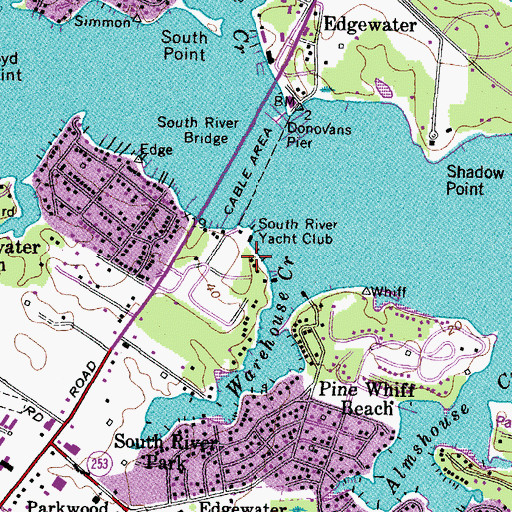Topographic Map of Lees Wharf, MD