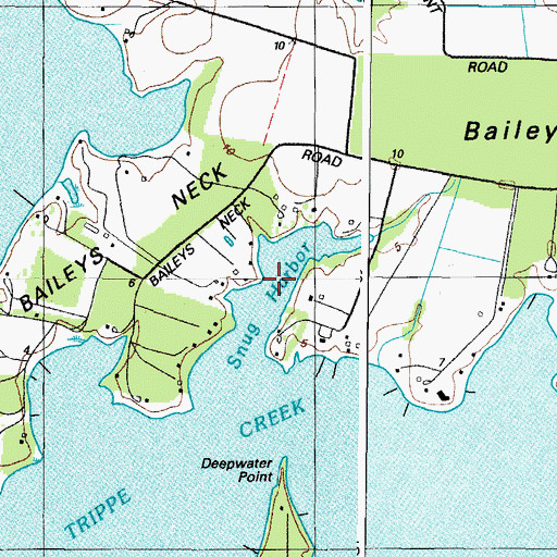 Topographic Map of Snug Harbor, MD